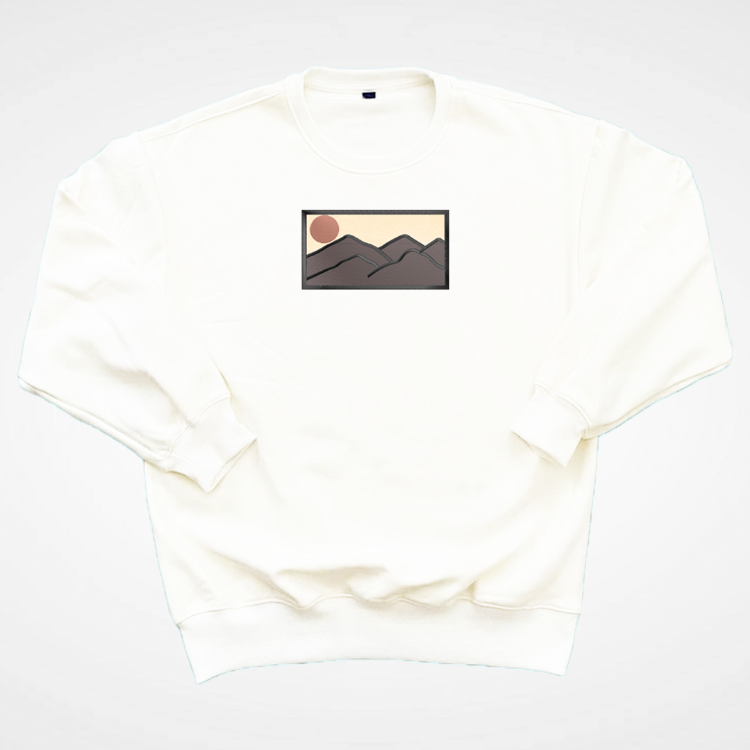 Mountains and Sun - Embroidered